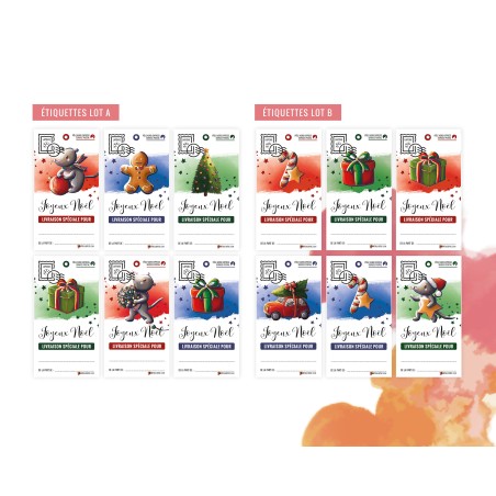 Etiquettes cadeaux souris de Noël à planter