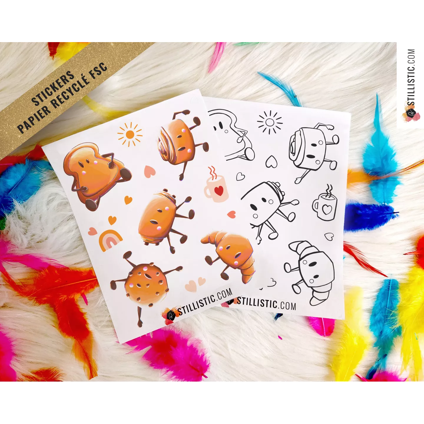 Planche stickers papier Amis du Petit déjeuner