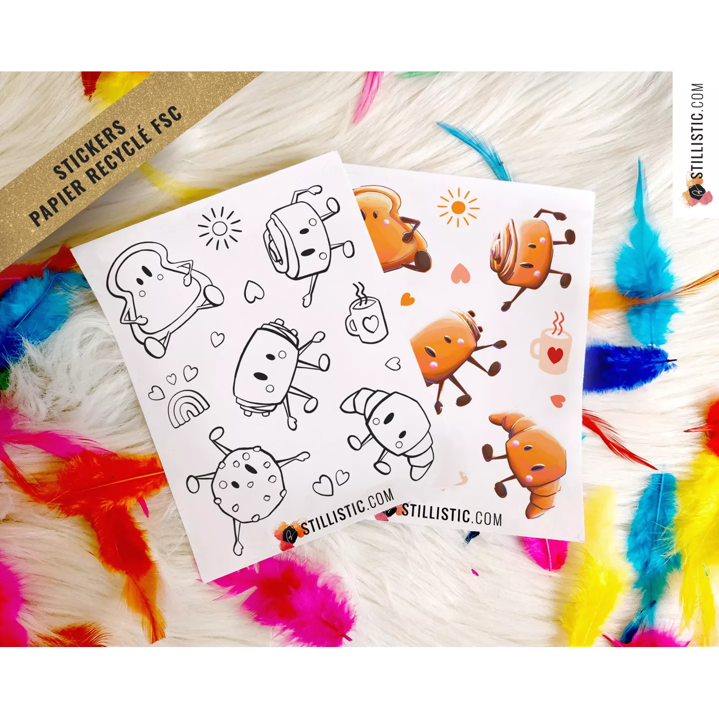 Planche stickers papier Amis du Petit déjeuner