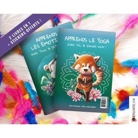 Livre 2 histoires à colorier Emotions et Yoga + stickers offerts