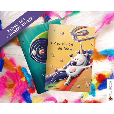 Livre 2 histoires à colorier Licorne et Poissons Bonbons + stickers offerts