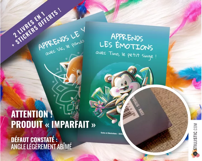 Livre 2 histoires à colorier Emotions et Yoga + stickers offerts