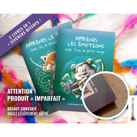 Livre 2 histoires à colorier Emotions et Yoga + stickers offerts