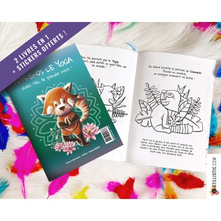 Livre 2 histoires à colorier Emotions et Yoga + stickers offerts