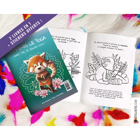 Livre 2 histoires à colorier Emotions et Yoga + stickers offerts