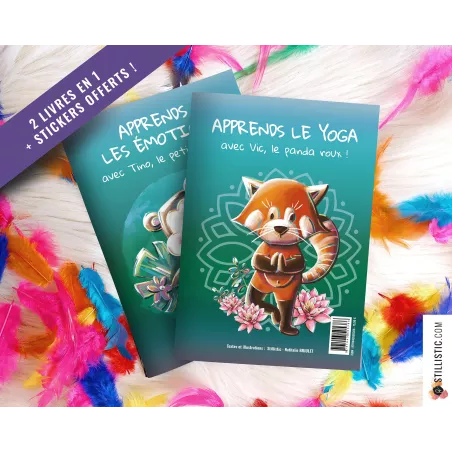 Livre 2 histoires à colorier Emotions et Yoga + stickers offerts
