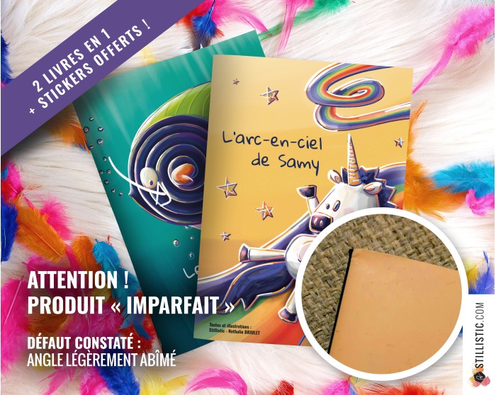 Livre 2 histoires à colorier Licorne et Poissons Bonbons + stickers offerts