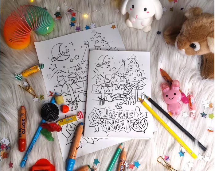 Carte Joyeux Noël  à imprimer et colorier