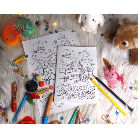 Carte Joyeux Noël  à imprimer et colorier