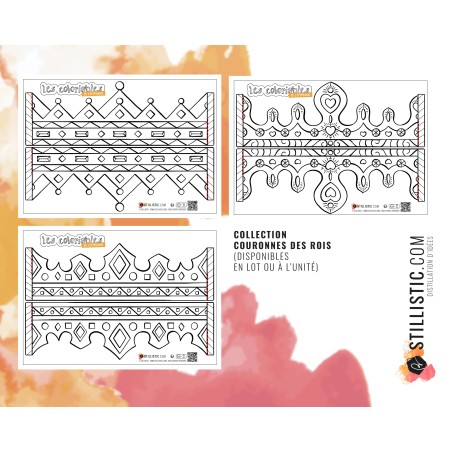 Couronne des rois reines enfant galette Epiphanie à imprimer et colorier