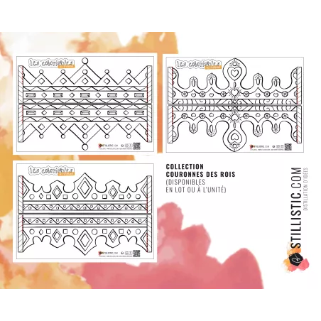 Couronne des rois reines enfant galette Epiphanie à imprimer et colorier