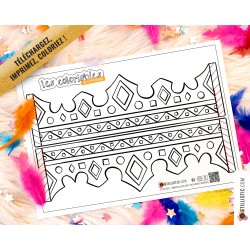 Couronne des rois reines enfant galette Epiphanie à imprimer et colorier