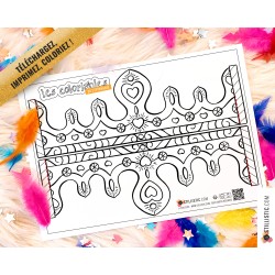 Couronne des rois reines enfant galette Epiphanie à imprimer et colorier