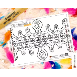 Couronne des rois reines enfant galette Epiphanie à imprimer et colorier