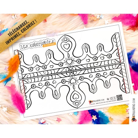 Couronne des rois reines enfant galette Epiphanie à imprimer et colorier