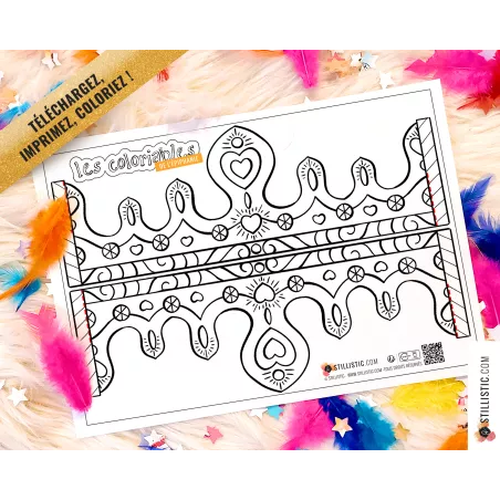 Couronne des rois reines enfant galette Epiphanie à imprimer et colorier