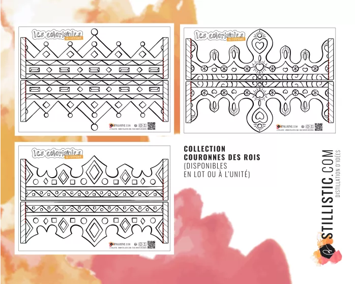 Couronne des rois reines enfant galette Epiphanie à imprimer et colorier