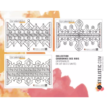 Couronne des rois reines enfant galette Epiphanie à imprimer et colorier