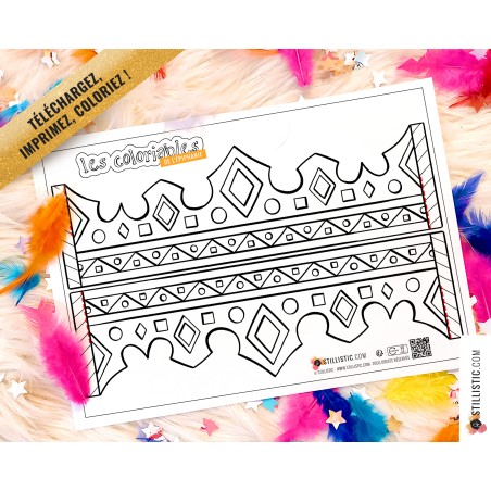 Couronne des rois reines enfant galette Epiphanie à imprimer et colorier