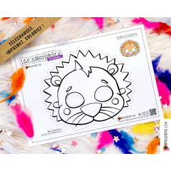 Masque enfant coloriable lion carnaval