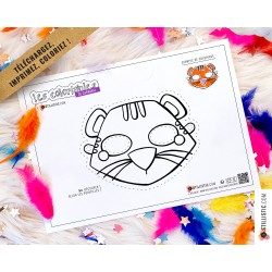 Masque enfant coloriable Tigre carnaval