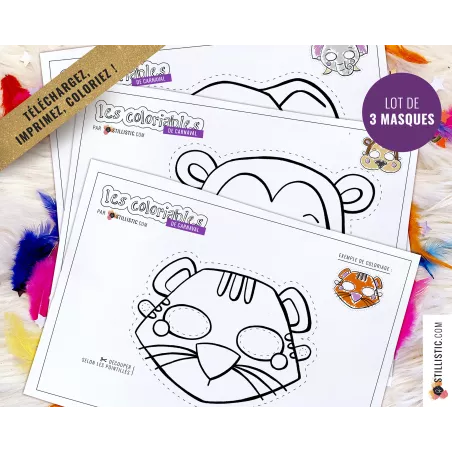 Masque enfant coloriable 01 Carnaval
