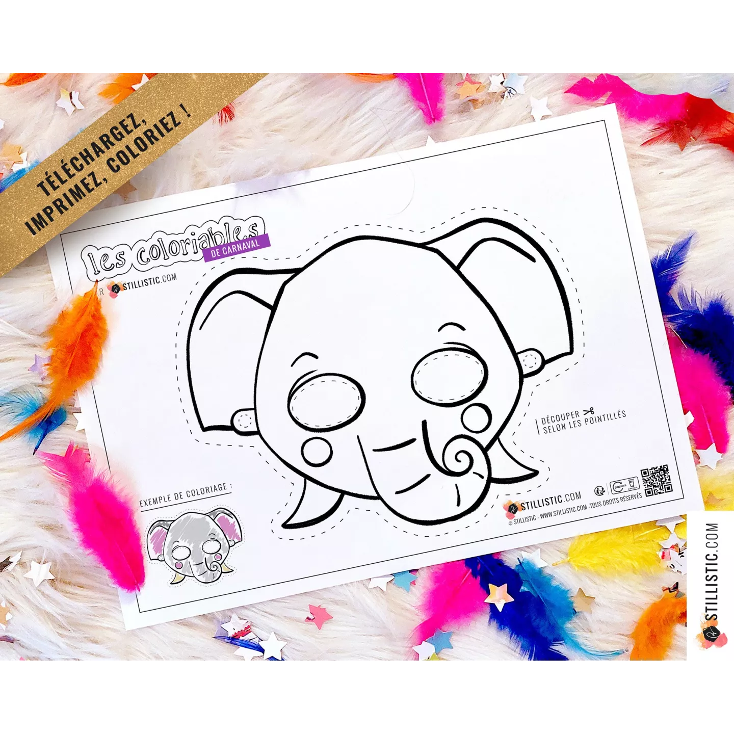 Masques enfant animaux au format numérique à télécharger, imprimer et colorier !