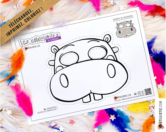 Masques enfant animaux au format numérique à télécharger, imprimer et colorier !