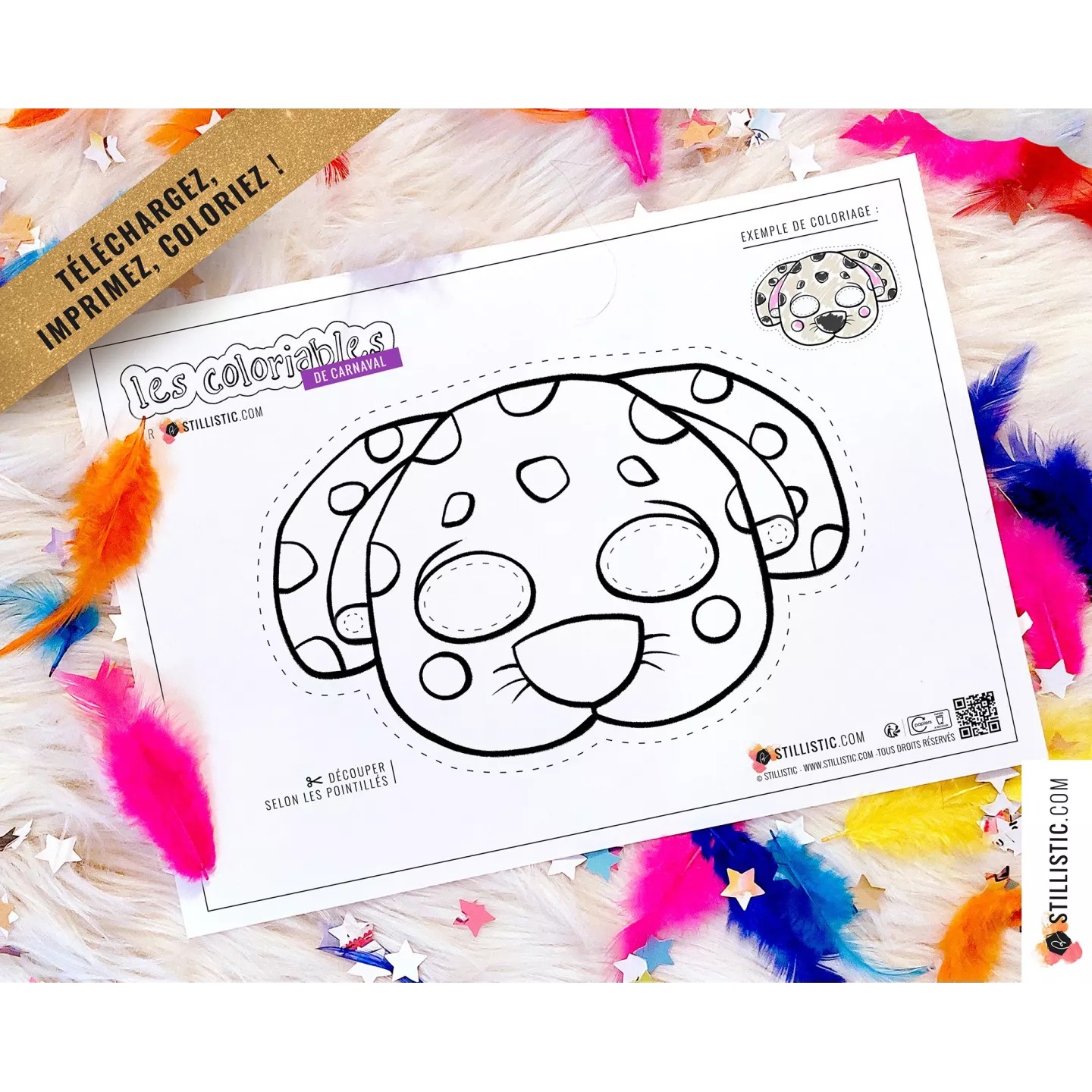 Masques enfant animaux au format numérique à télécharger, imprimer et colorier !