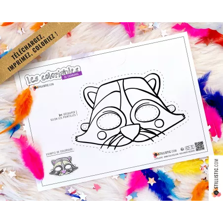 Masques enfant animaux au format numérique à télécharger, imprimer et colorier !