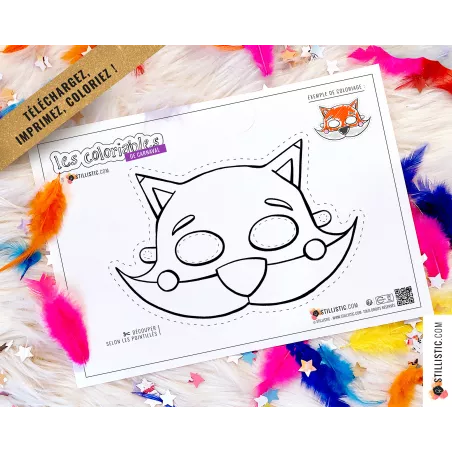 Masques enfant animaux au format numérique à télécharger, imprimer et colorier !