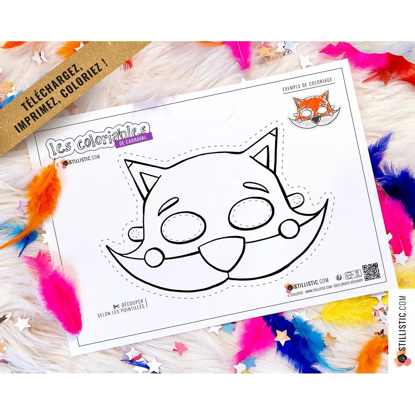 Masques enfant animaux au format numérique à télécharger, imprimer et colorier !