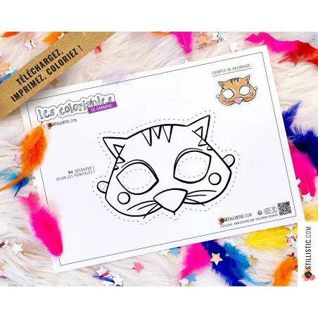 Masques enfant animaux au format numérique à télécharger, imprimer et colorier !