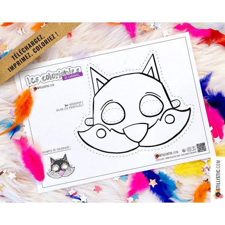 Masques enfant animaux au format numérique à télécharger, imprimer et colorier !