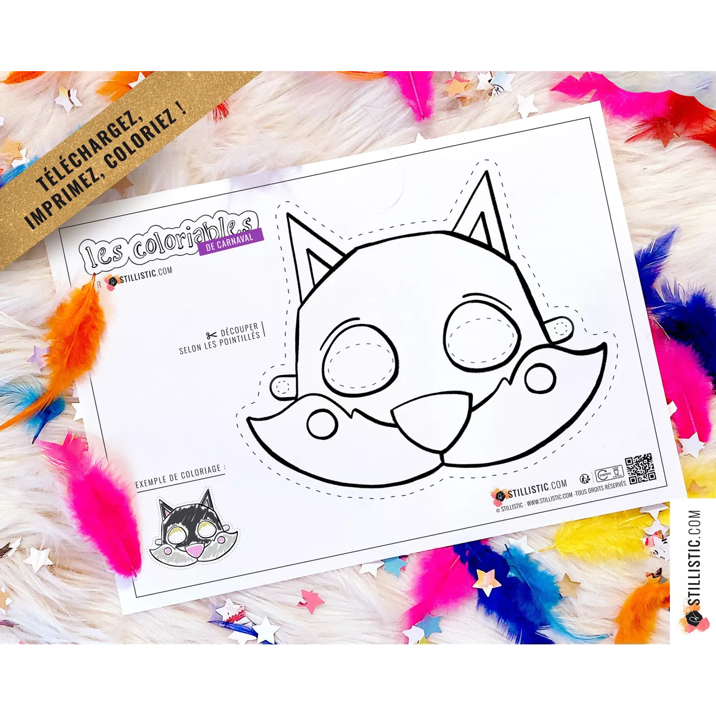 Masques enfant animaux au format numérique à télécharger, imprimer et colorier !