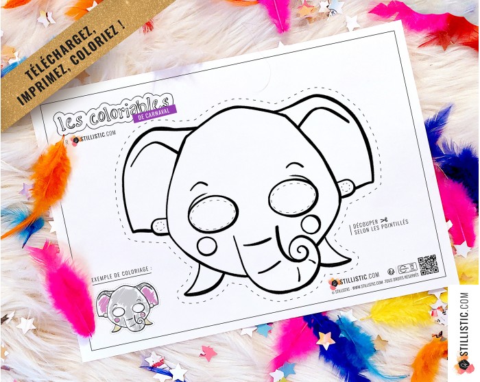 Lot 7 Masques enfant Animaux Carnaval Anniversaire à imprimer et colorier