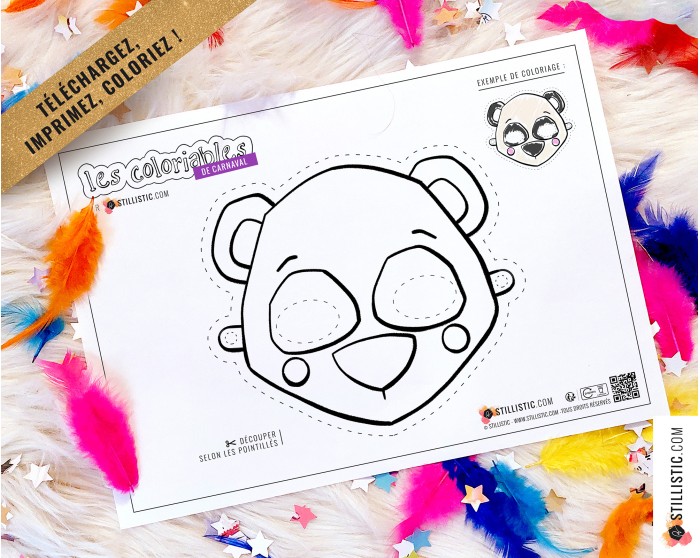 Lot 7 Masques enfant Animaux Carnaval Anniversaire à imprimer et colorier