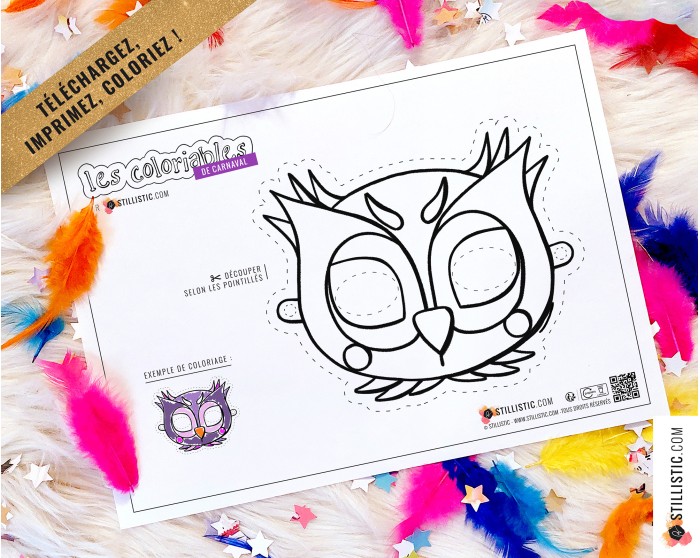 Lot 7 Masques enfant Animaux Carnaval Anniversaire à imprimer et colorier