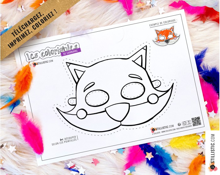 Lot 7 Masques enfant Animaux Carnaval Anniversaire à imprimer et colorier