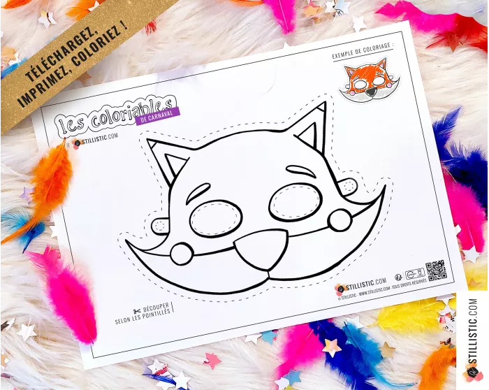 Lot 7 Masques enfant Animaux Carnaval Anniversaire à imprimer et colorier
