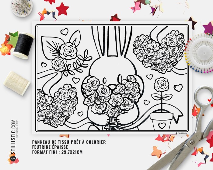 Coupon tissu Set de table Coupon tissu Set de table Lapin Printemps