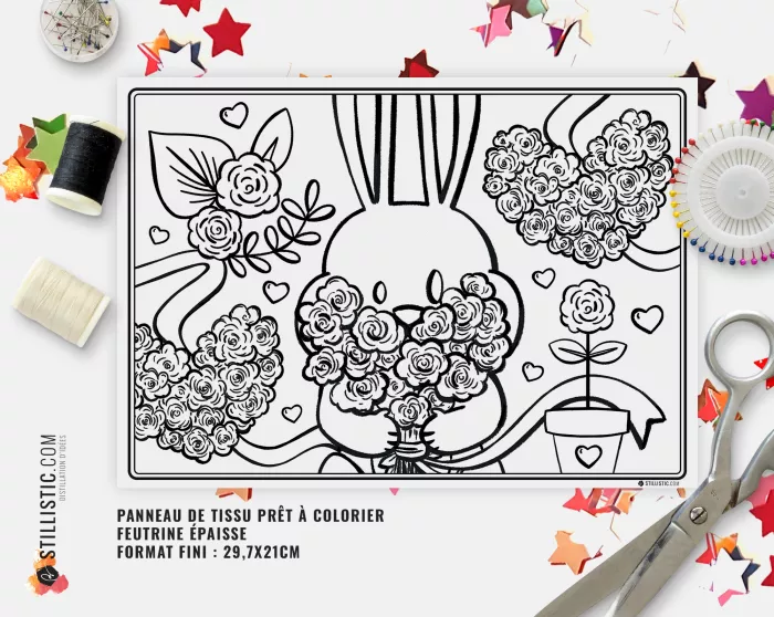 Coupon tissu Set de table Coupon tissu Set de table Lapin Printemps