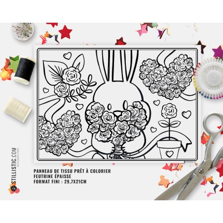 Coupon tissu Set de table Coupon tissu Set de table Lapin Printemps