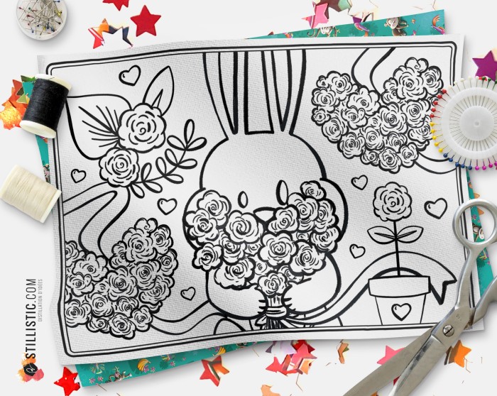 Coupon tissu Set de table Coupon tissu Set de table Lapin Printemps