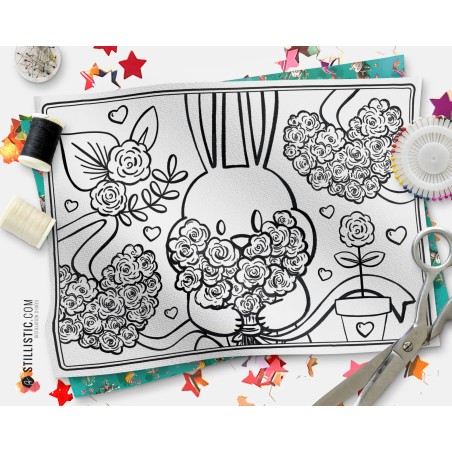 Coupon tissu Set de table Coupon tissu Set de table Lapin Printemps