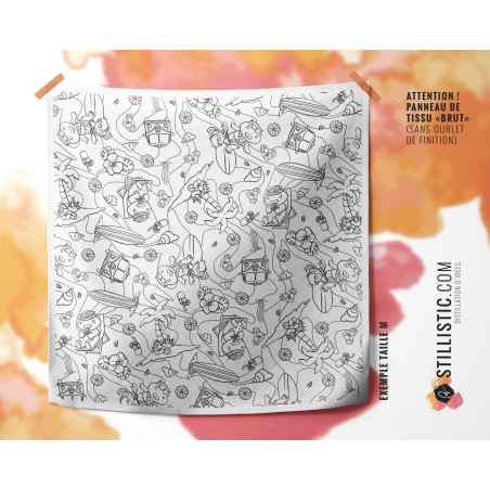 Coupon coloriable Furoshiki Hippo Surf