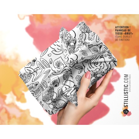 Coupon coloriable Furoshiki Lapin Printemps