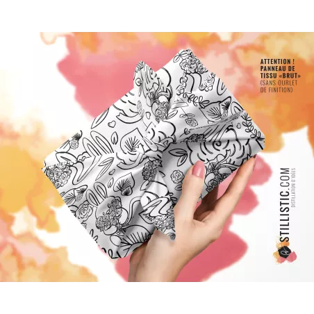 Coupon coloriable Furoshiki Lapin Printemps