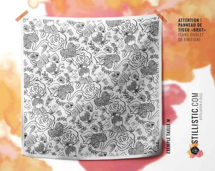 Coupon coloriable Furoshiki Lapin Printemps