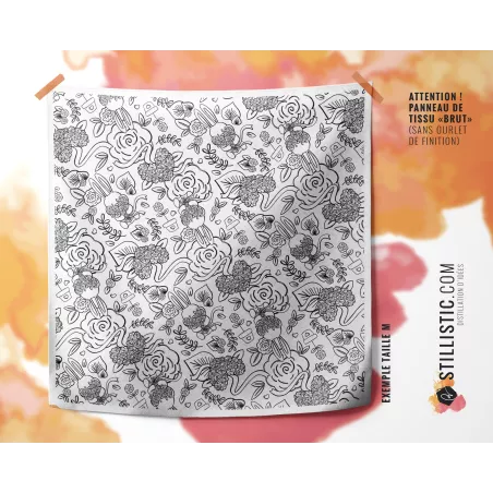 Coupon coloriable Furoshiki Lapin Printemps